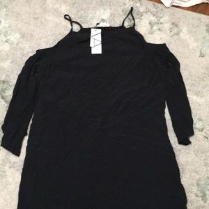 Black cold shoulder dress
